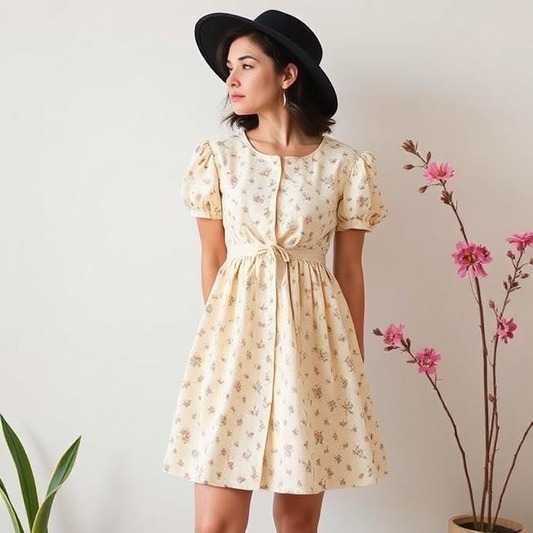 woman in vintage outfit