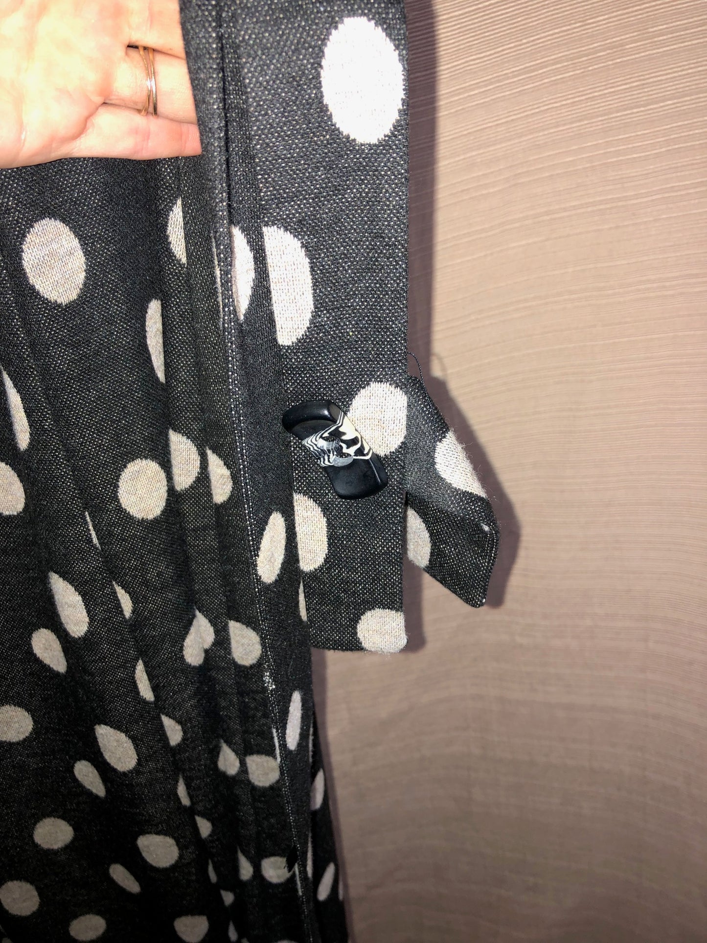 AGB Vintage Black & Cream Polka Dot Dress, Size 6 - Retro Style