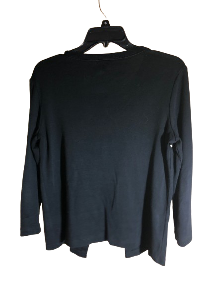 Rafaella Vintage Cardigan, Size S, Black with Floral Detail - Classic Style