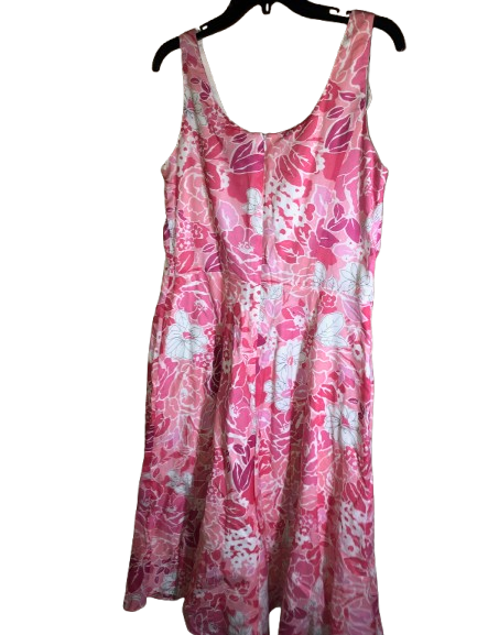 Plaza South Vintage Dress, Size 12, Pink Floral - Pink Ribbon and Cover-Up Included Free