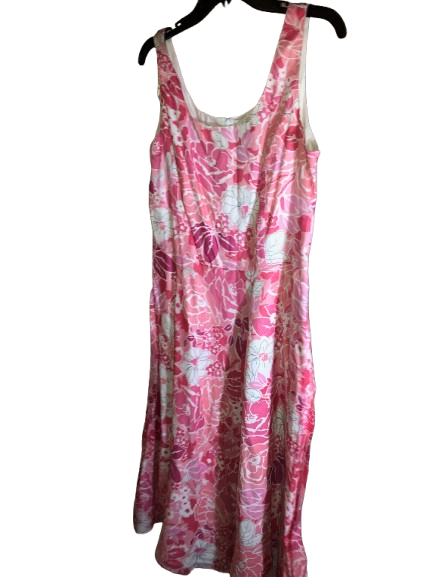 Plaza South Vintage Dress, Size 12, Pink Floral - Pink Ribbon and Cover-Up Included Free