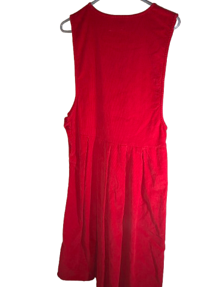 Avocado Vintage Corduroy Dress, Size S, Rich Red - Unique Find