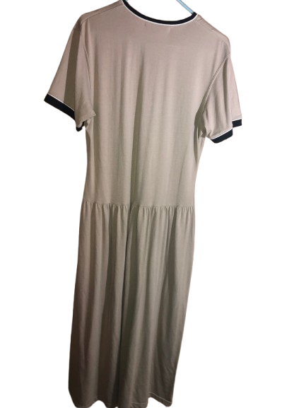 Vintage Blast Dress Small S Tan Midi Retro Modest