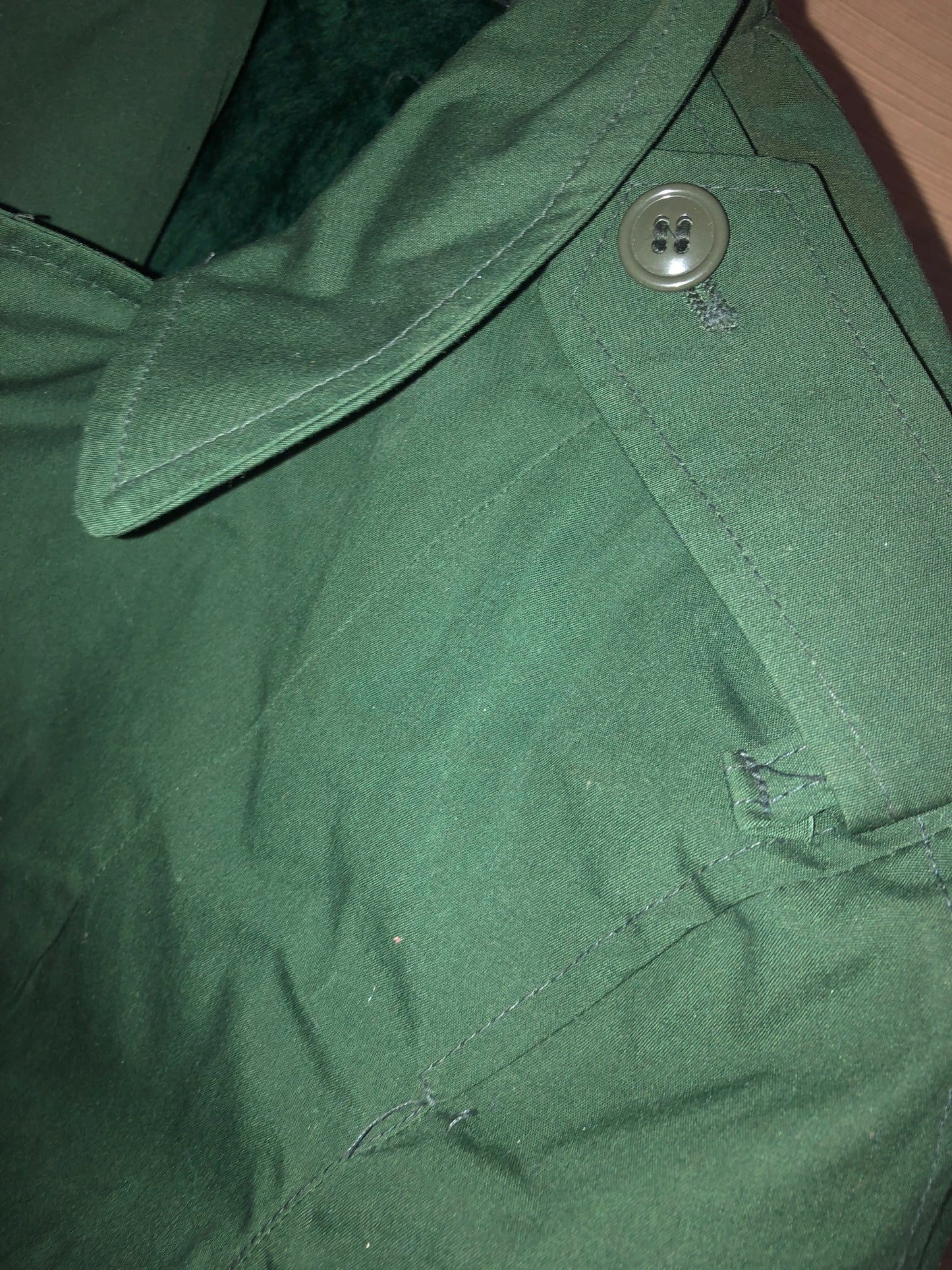 Vintage 1975 JR ROTC Military Style Green Trench Coat w/ Removable Liner - Size 12R, Grunge Style Retro Raincoat