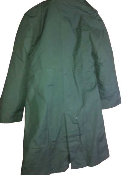 Vintage 1975 JR ROTC Military Style Green Trench Coat w/ Removable Liner - Size 12R, Grunge Style Retro Raincoat