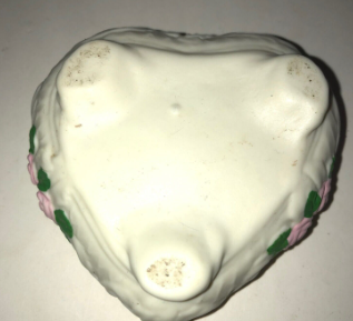 Vintage Heart-Shaped Porcelain Jewelry Box with Rose Design