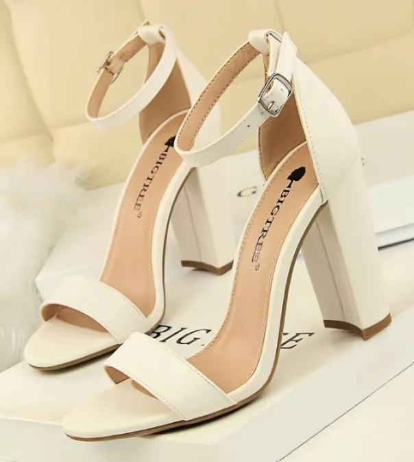 Women's High Heels Sandals Ankle Strappy Vintage Retro Shoes