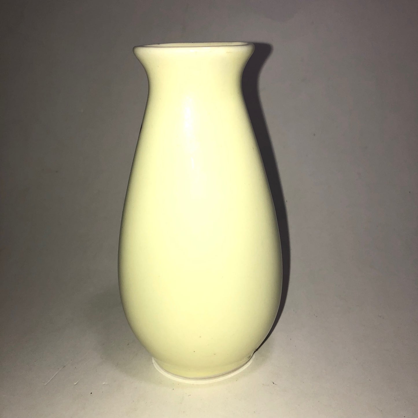 Small Vintage Hand-Painted Pale Yellow Porcelain Vase with Floral Design - So Cute!