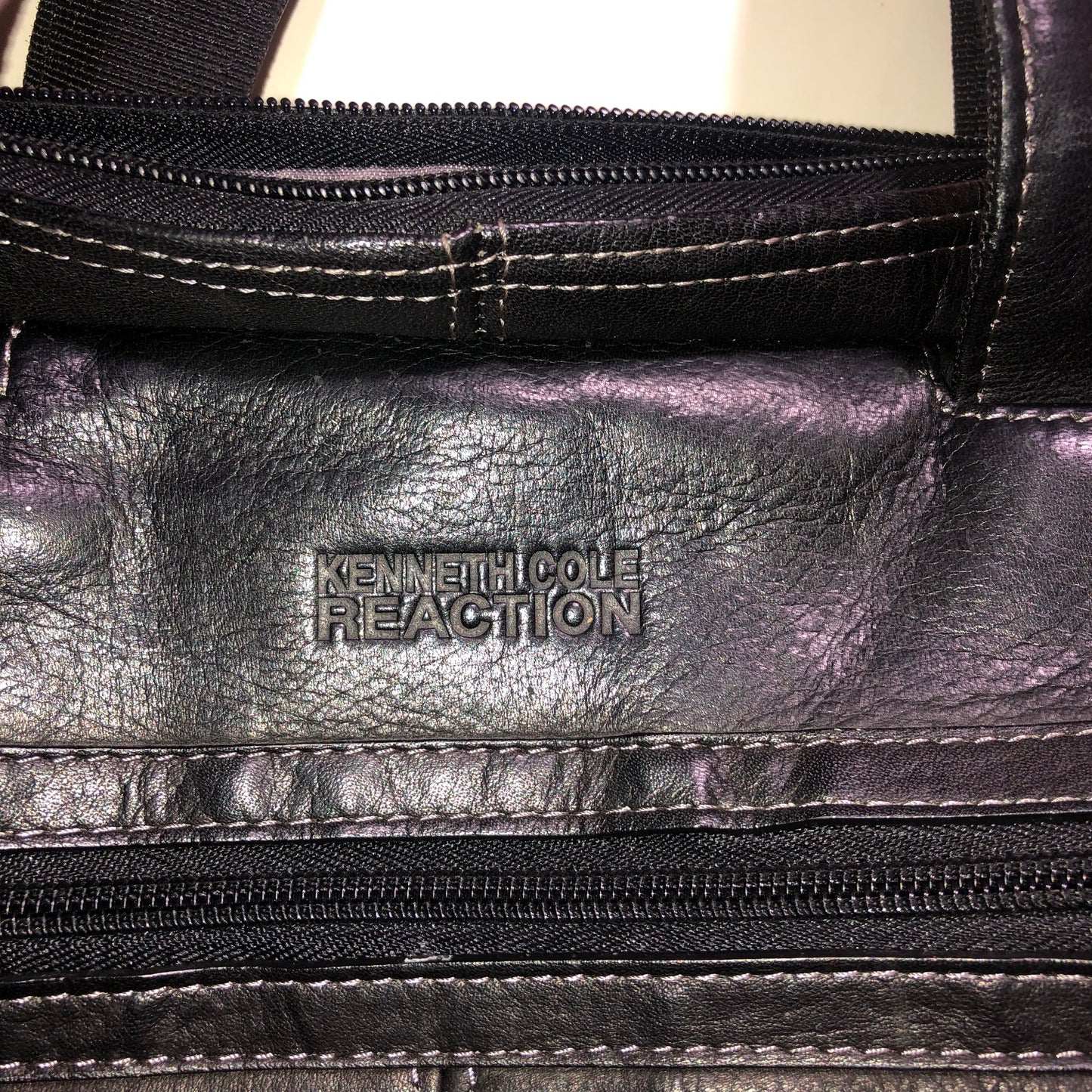 Kenneth Cole Reaction Black Leather Briefcase - New Without Tags, large bag