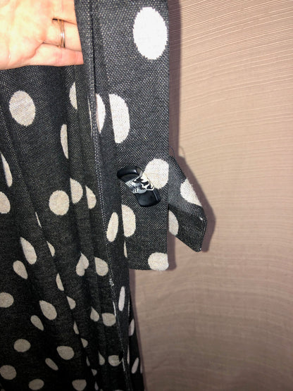 AGB Vintage Black & Cream Polka Dot Dress, Size 6 - Retro Style