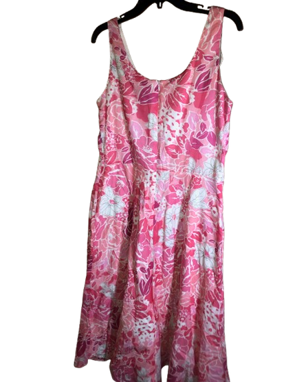 Plaza South Vintage Dress, Size 12, Pink Floral - Pink Ribbon and Cover-Up Included Free