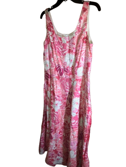 Plaza South Vintage Dress, Size 12, Pink Floral - Pink Ribbon and Cover-Up Included Free