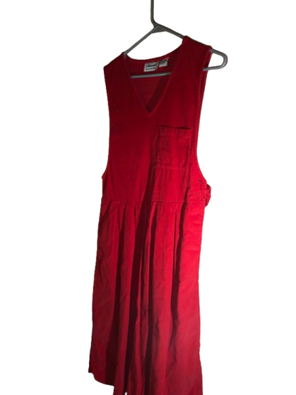 Avocado Vintage Corduroy Dress, Size S, Rich Red - Unique Find
