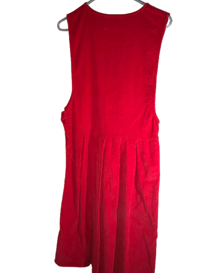 Avocado Vintage Corduroy Dress, Size S, Rich Red - Unique Find