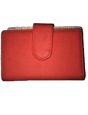 Faux Orange Leather Women's Wallet with Card Blocker & Multiple Compartment