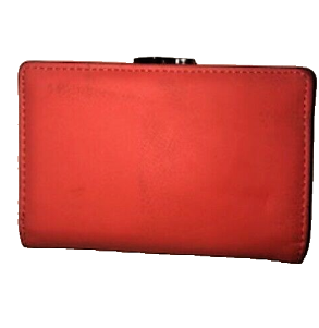 Faux Orange Leather Women's Wallet with Card Blocker & Multiple Compartment