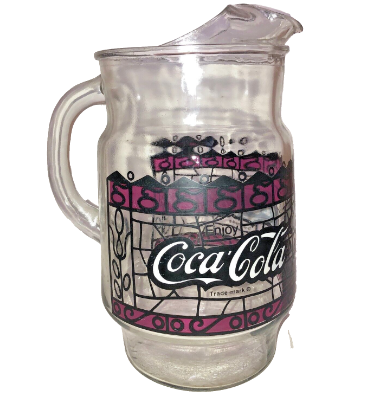 coca cola glass pitcher tiffany style retro vintage