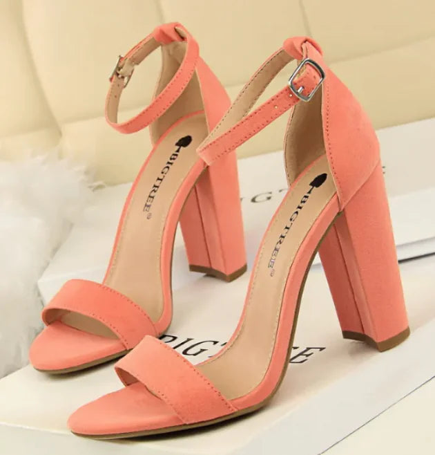 Women's High Heels Sandals Ankle Strappy Vintage Retro Shoes