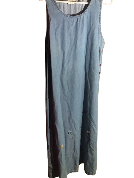 vintage denim floral dress lemongrass