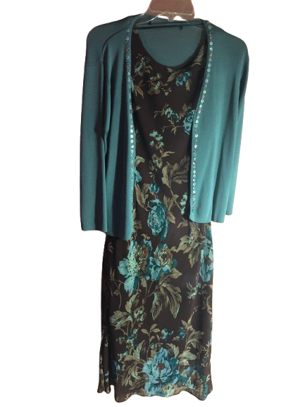 vintage floral midi dress set 