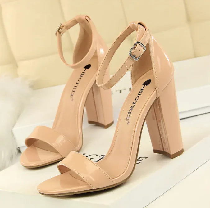 Women's High Heels Sandals Ankle Strappy Vintage Retro Shoes